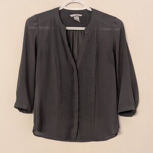 H&M, 3/4 sleeve, Blouse, dark gray, size 2